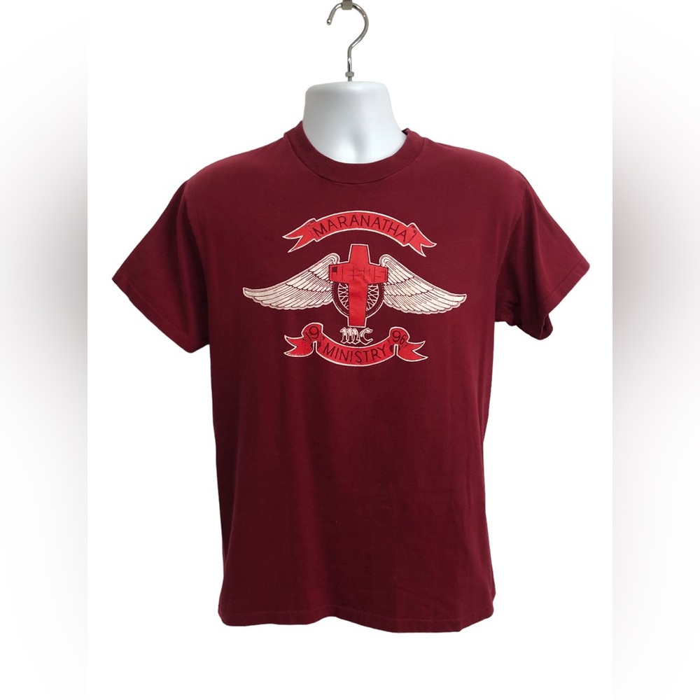 Vintage 90’s Ride With Jesus Maranatha Tee Shirt 1996 Motorcycle Single Stitch